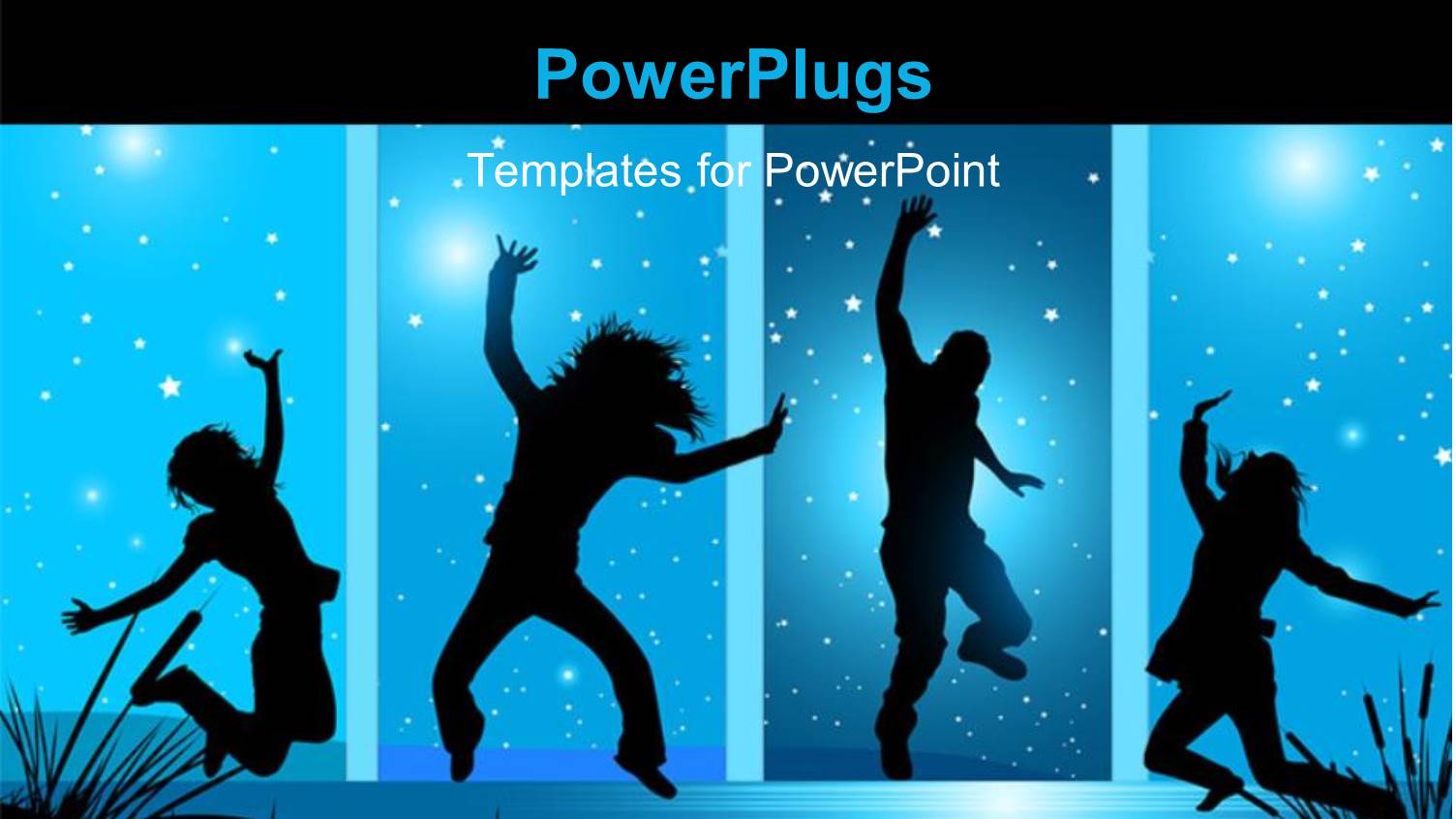 People Dancing with Happiness , with Blue Sky and Stars