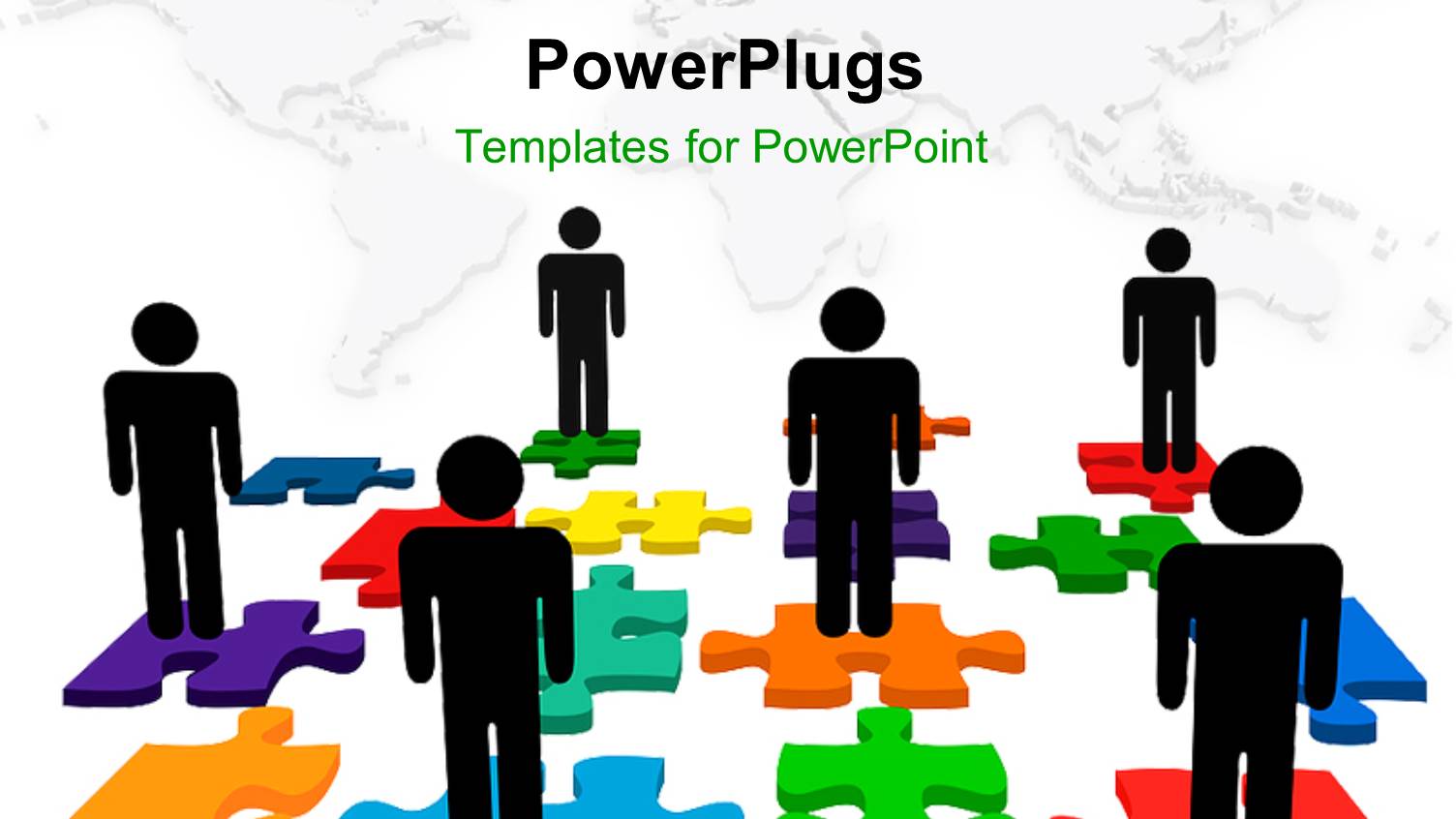 People on Jigsaw Puzzle Depicting Human Resources Issues with World Map in Background