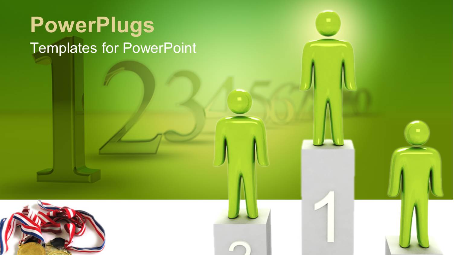 People Standing on the Position Podium with Numbers in the Background