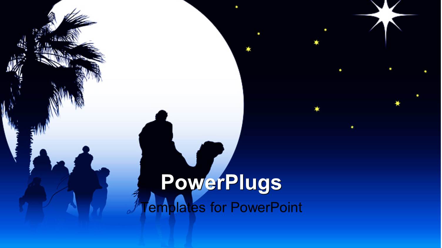 People Traveling on Camels at Night