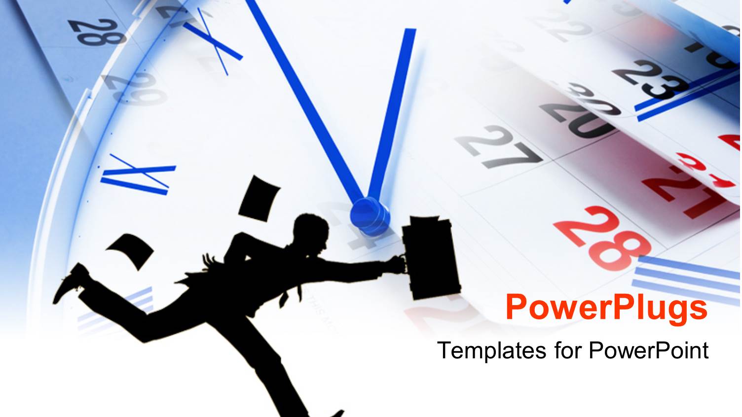 a Person with a Bag and Clock in the Background