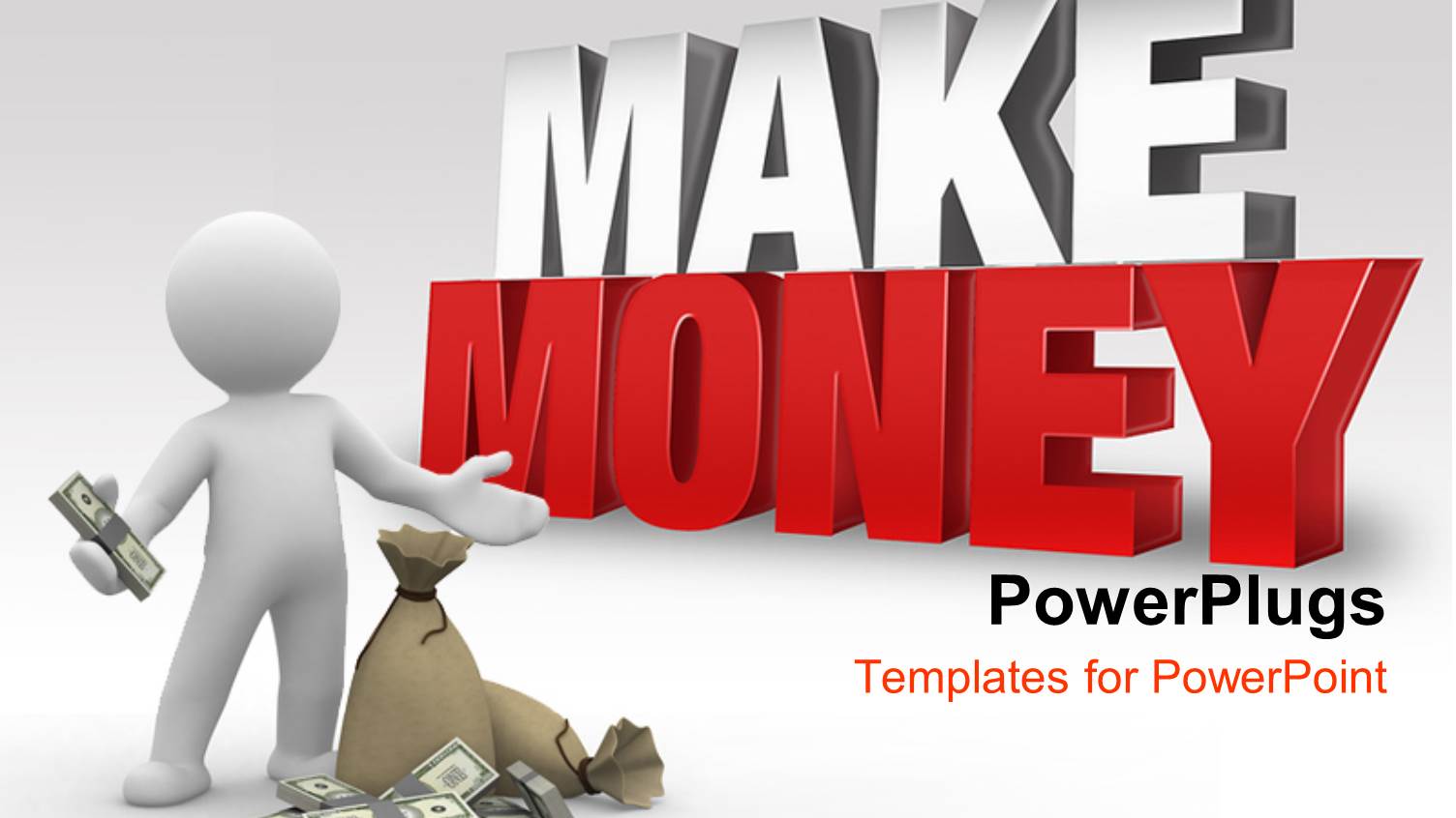 a Person with a Bag Full of Notes and Grayish Background