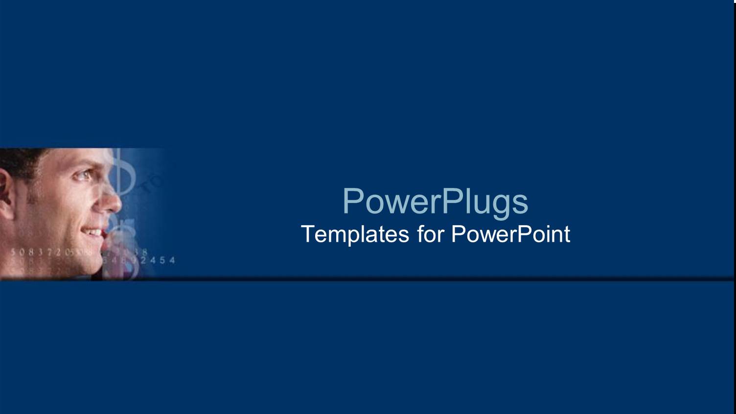 a Person with Bluish Background and Place for Text