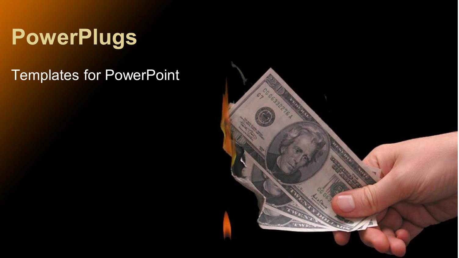 a Person Burning the Dollar Notes with Blackish Background