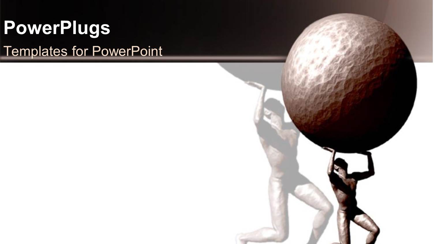 a Person Carrying a Heavy Ball with his Shadow in the Background