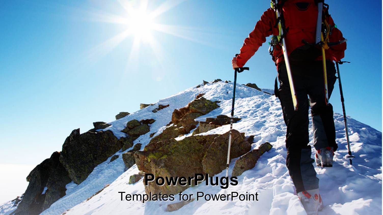 a Person Climbing a Mountain on a Sunny Day