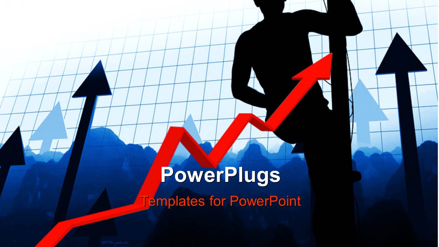 a Person Climbing with a Number of Arrows in Background