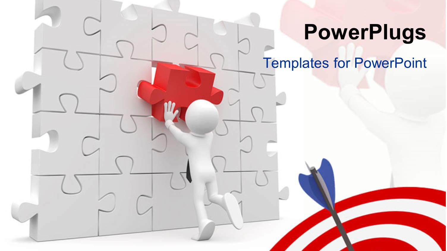 a Person Completing the Jigsaw Puzzle with a Dart Hitting on Target