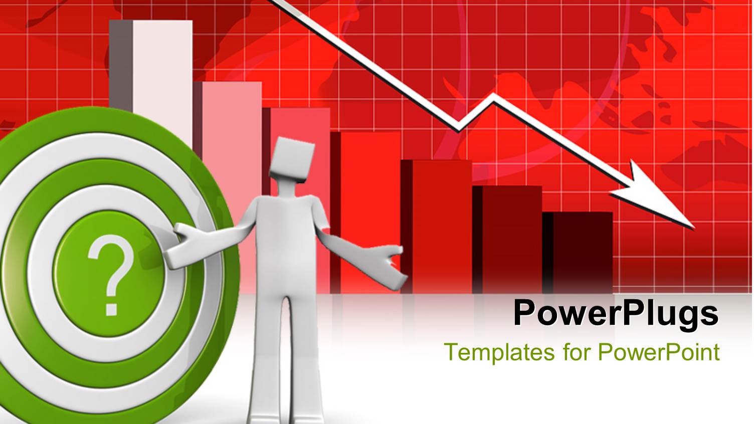 a Person with a Dartboard and Recession Sign in Background