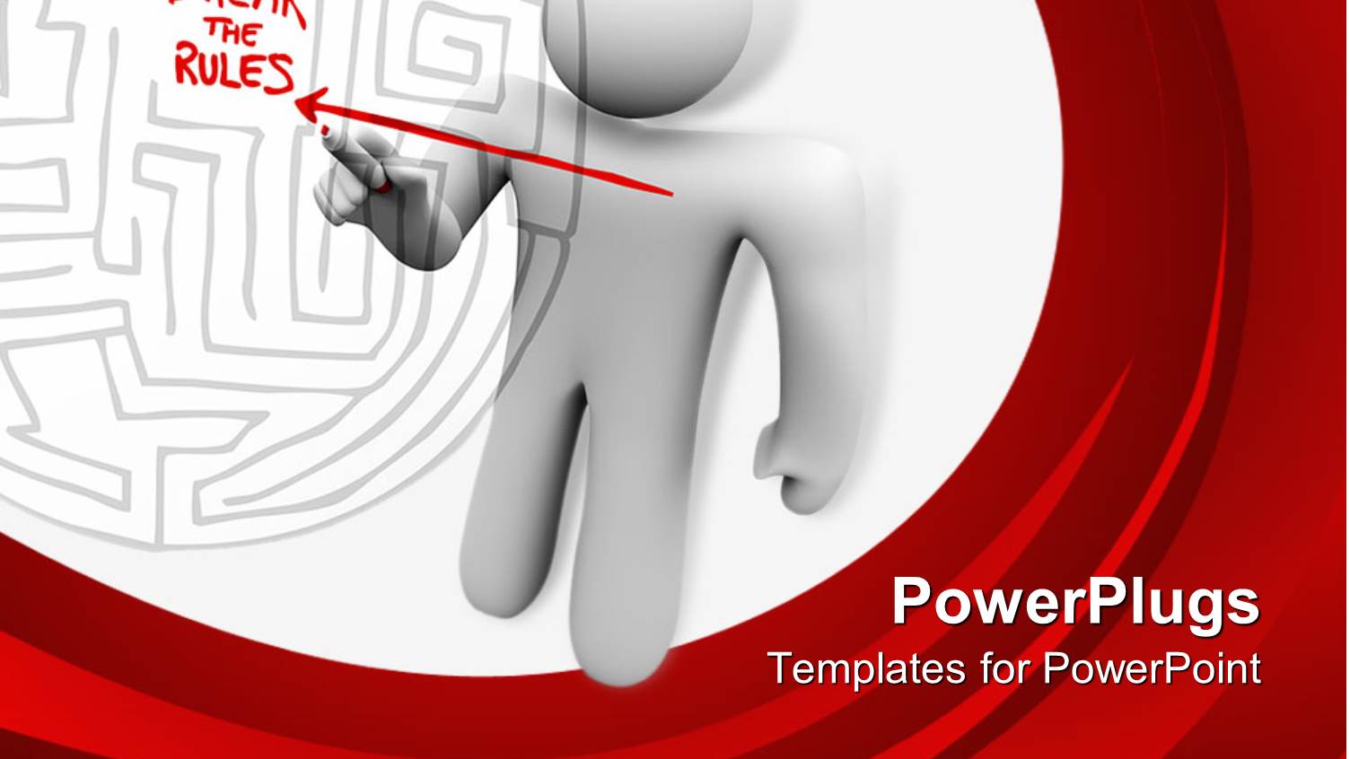 Person Draws Straight Arrow across a Maze and Writes Break the Rules