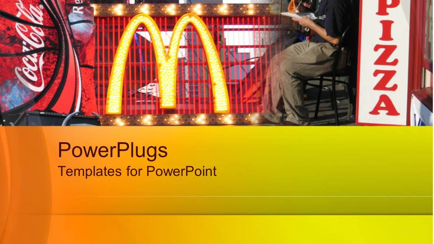 a Person Eating at Macdonalds with Various Advertisements in Background