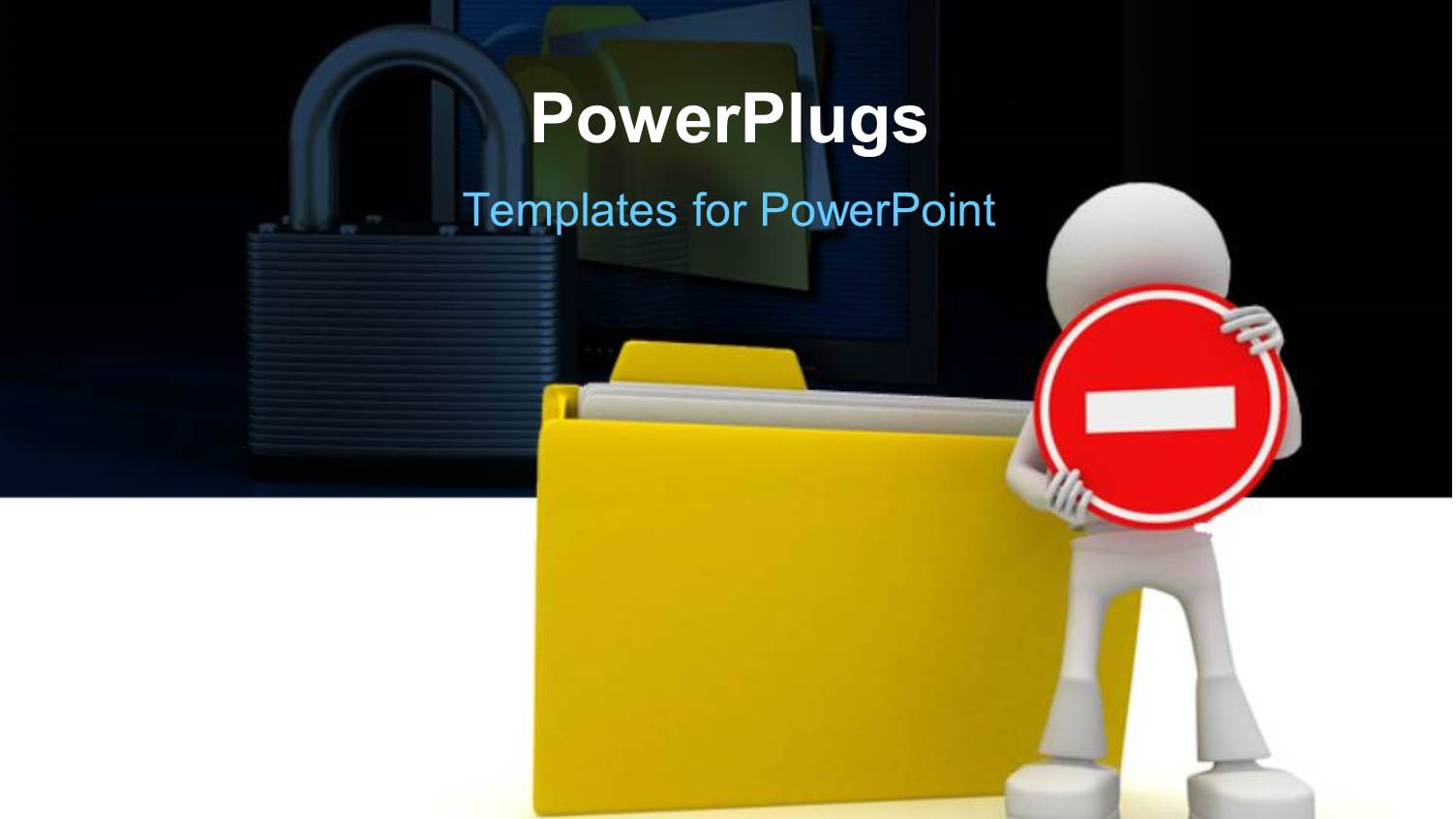 a Person with a File Folder and Lock in Background