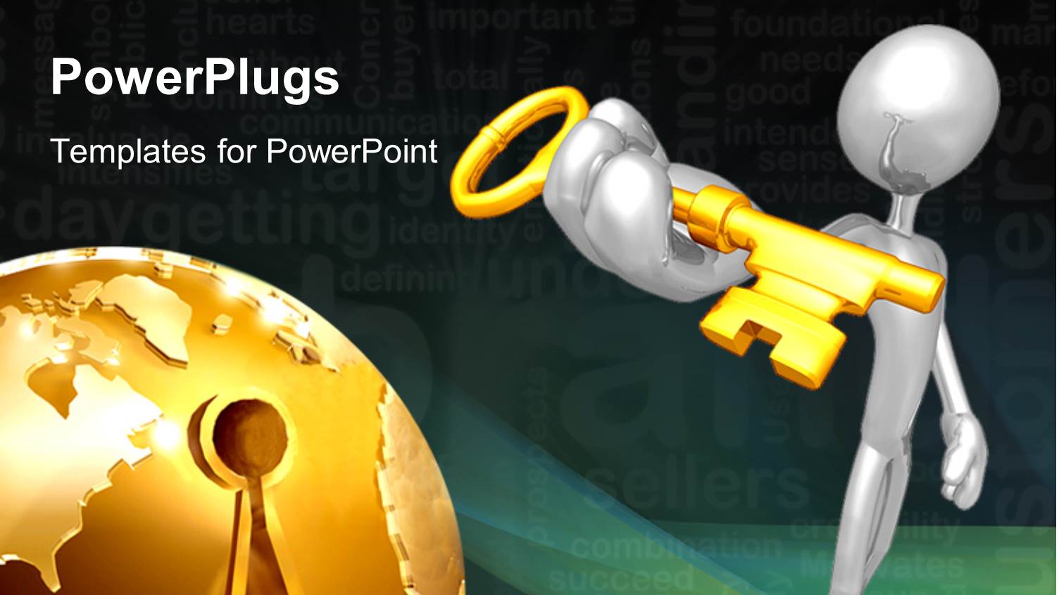 a Person with a Golden Key and a Globe with a Keyhole