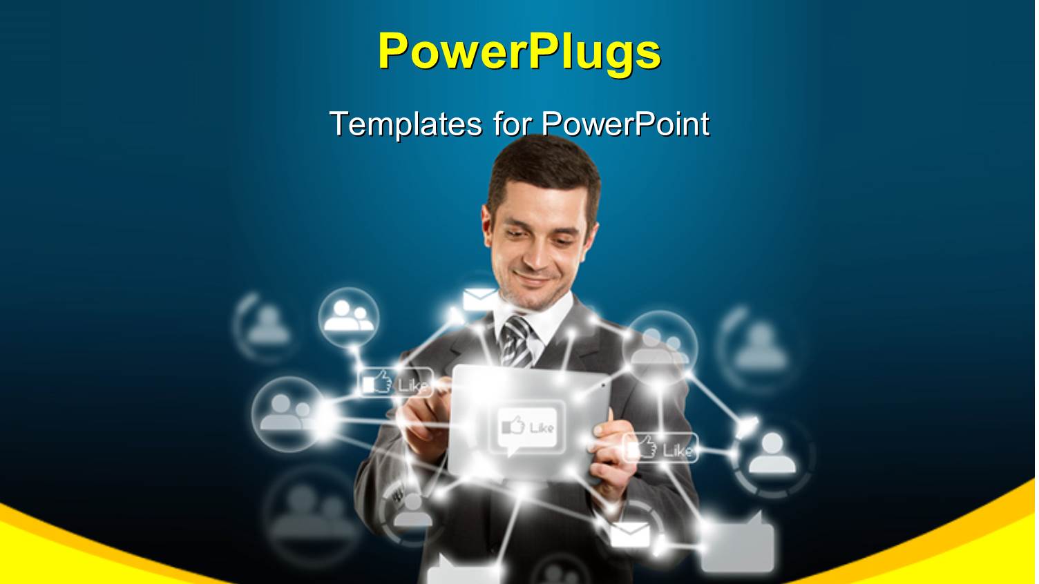 a Person Happy Working Online with Bluish Background