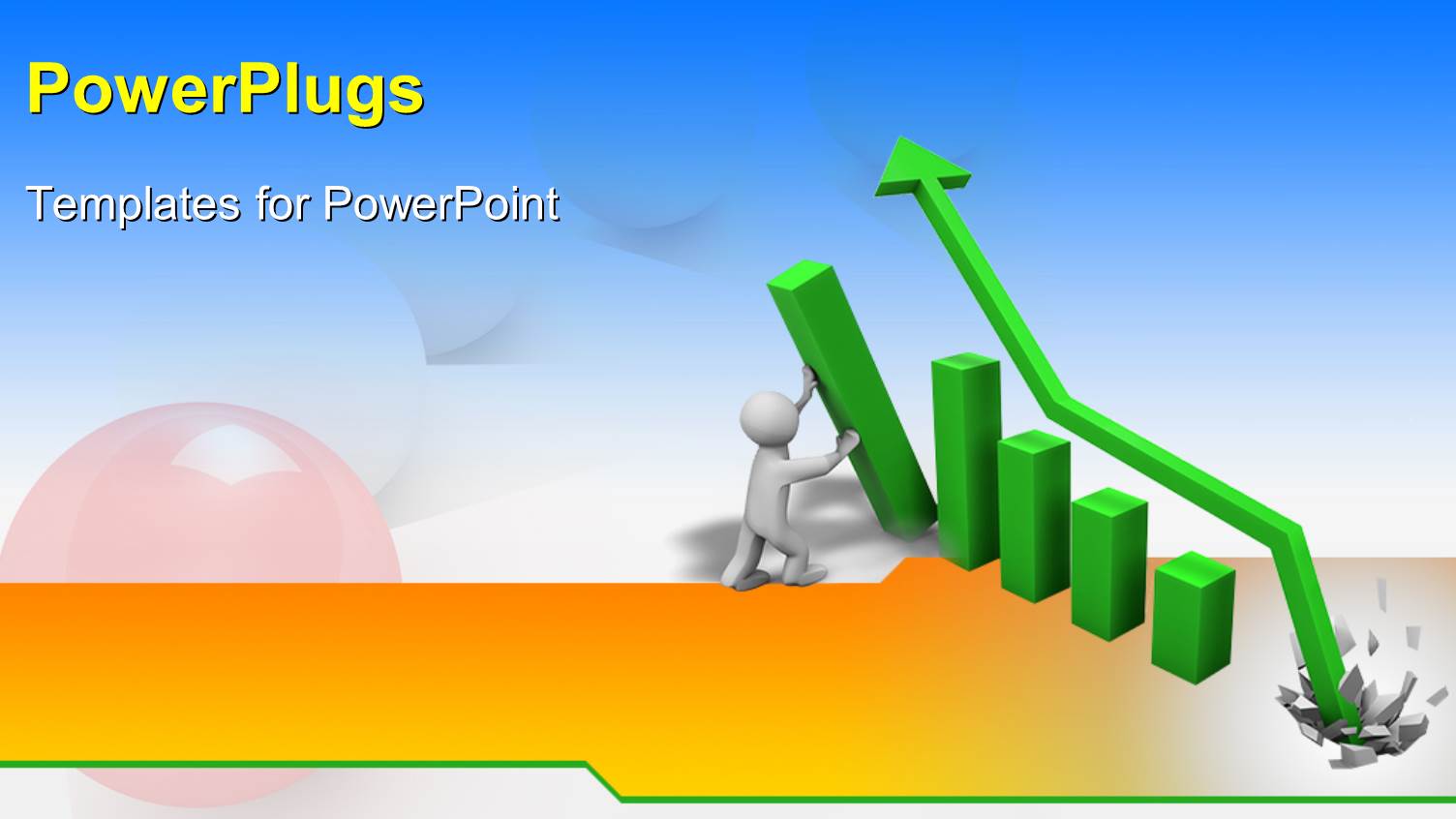 a Whit 3D Character Arranging a Green Colored Bar Chart