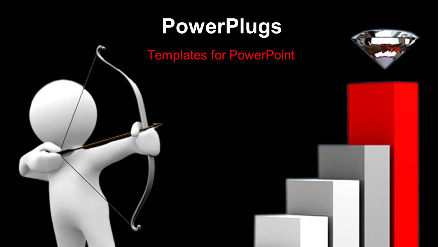 a Person Holding the Bow with a Growth Graph and a Diamond