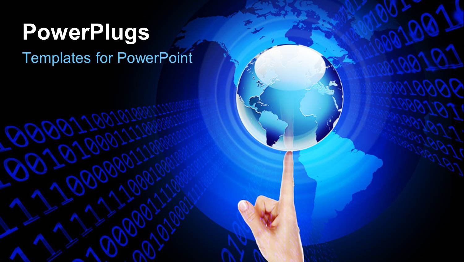 a Person Holding the Globe on his Finger with Binary Numbers in Background