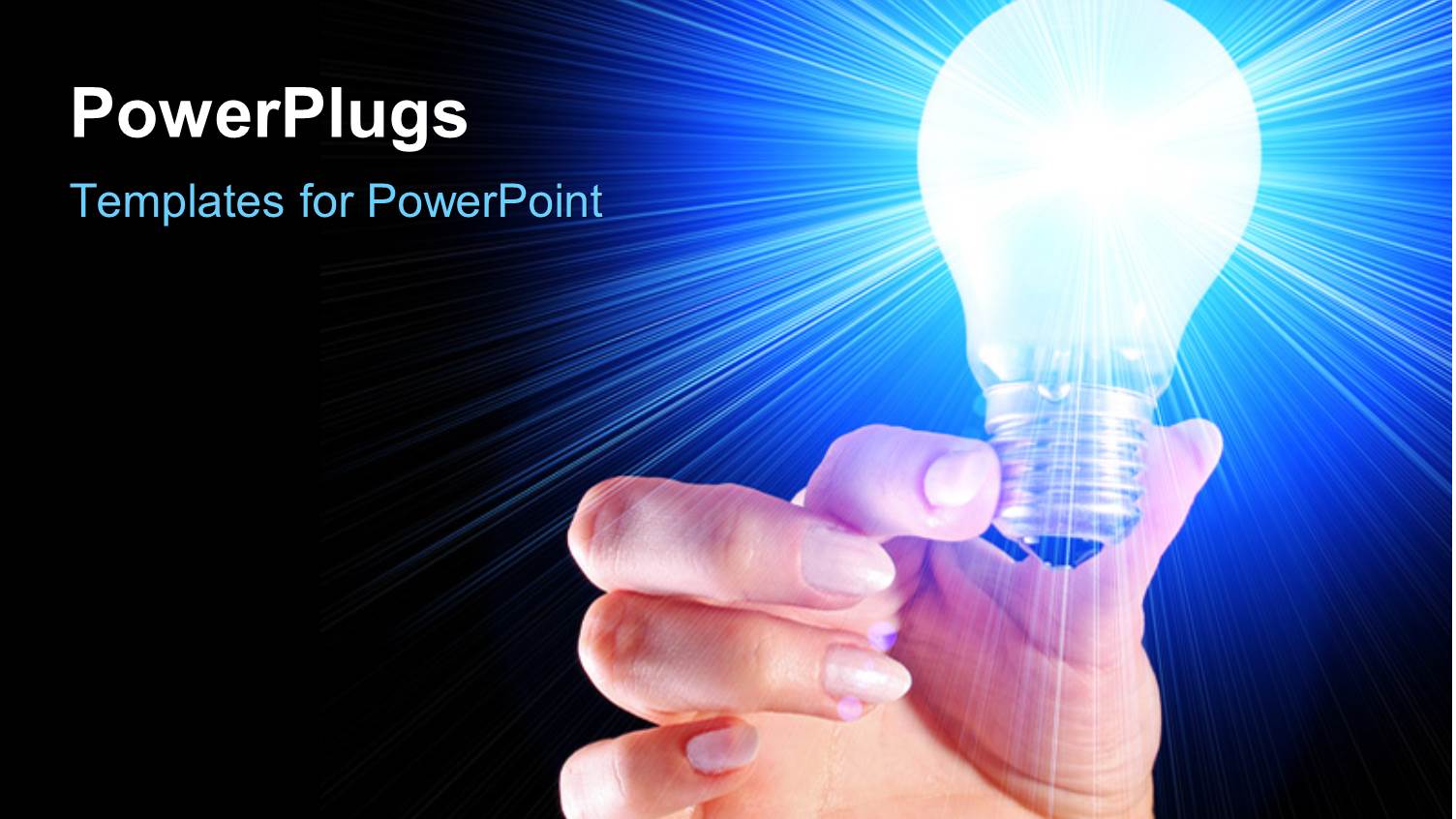 a Person Holding the Glowing Bulb with Bluish Background