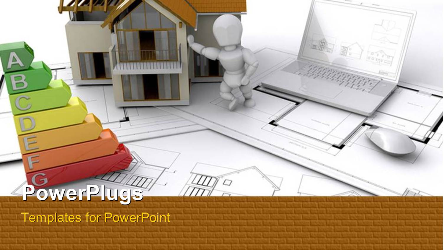 a Person Holding the Model House with a Laptop and White Background