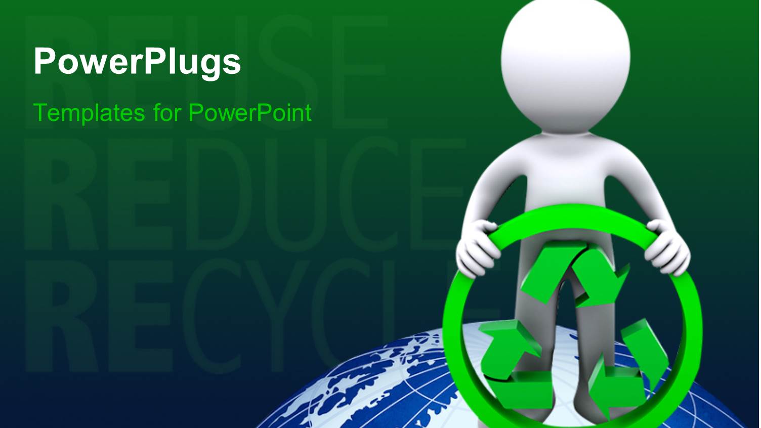 a Person Holding the Recycling Sign on a Globe with Greenish Background