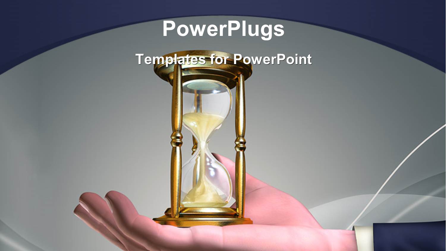 a Person Holding the Sand Glass with Grayish Background