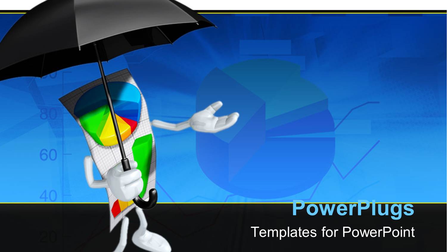 a Person Holding the Umbrella with Pie Chart in the Background