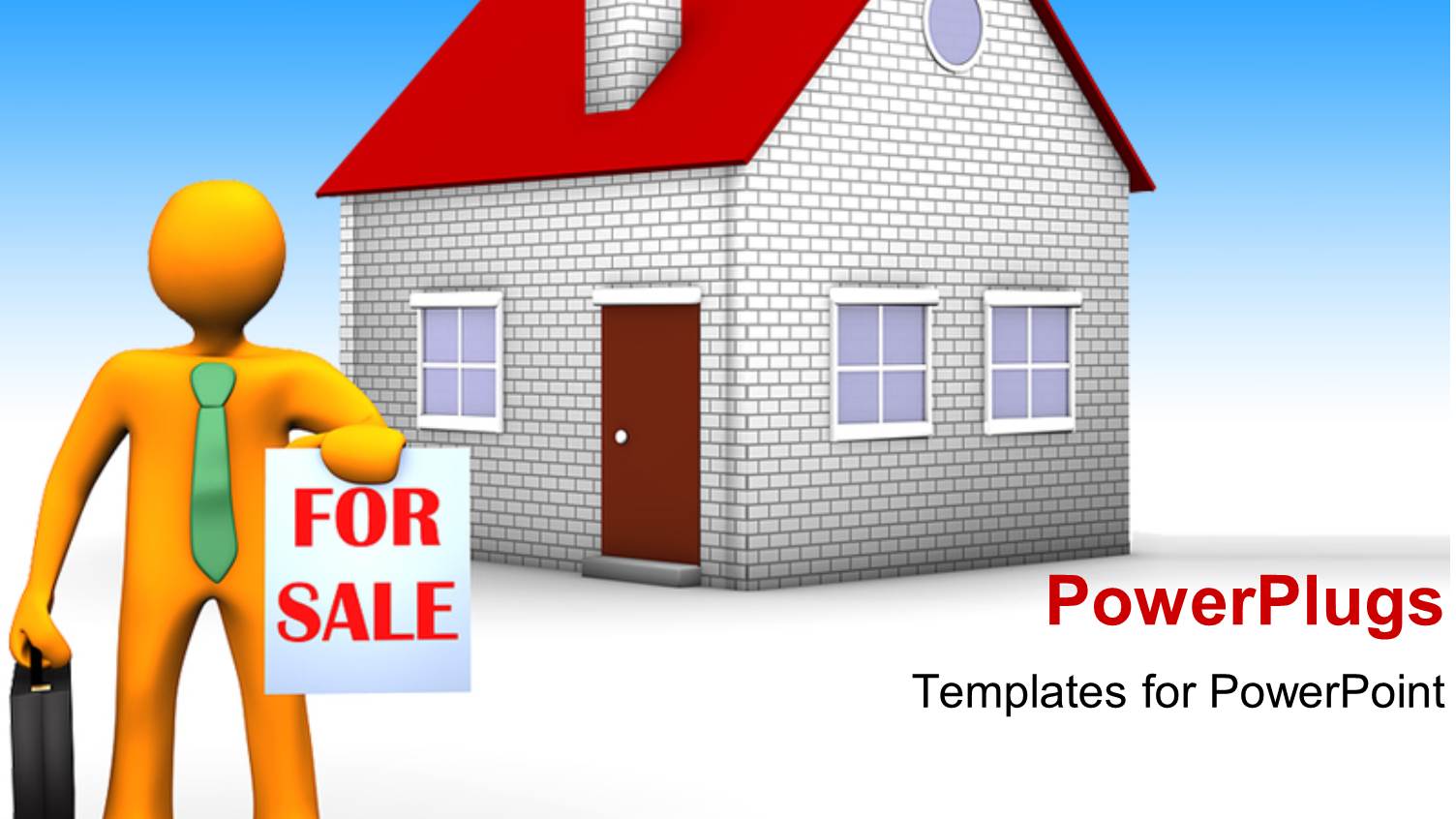 a Person with the House for Sale and Bluish Background