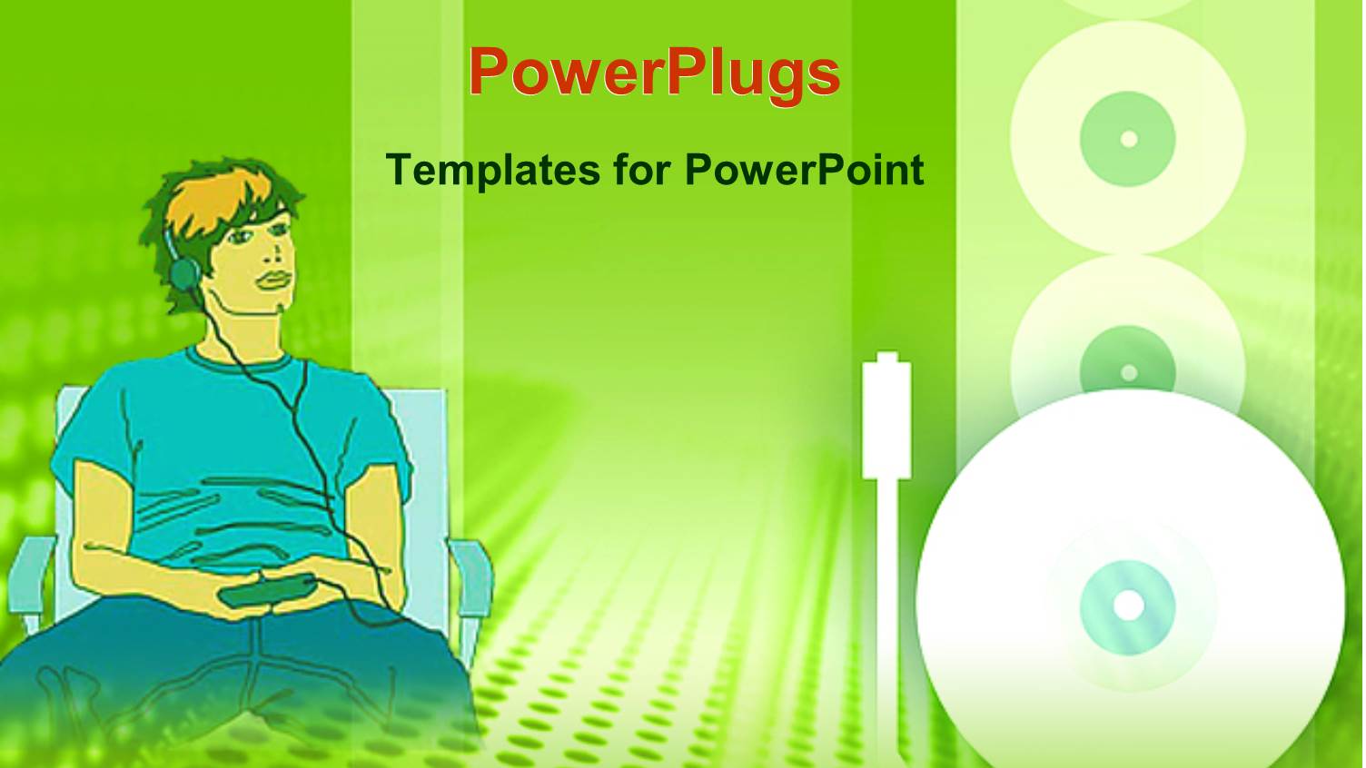 a Person Listening to Music with Greenish Background