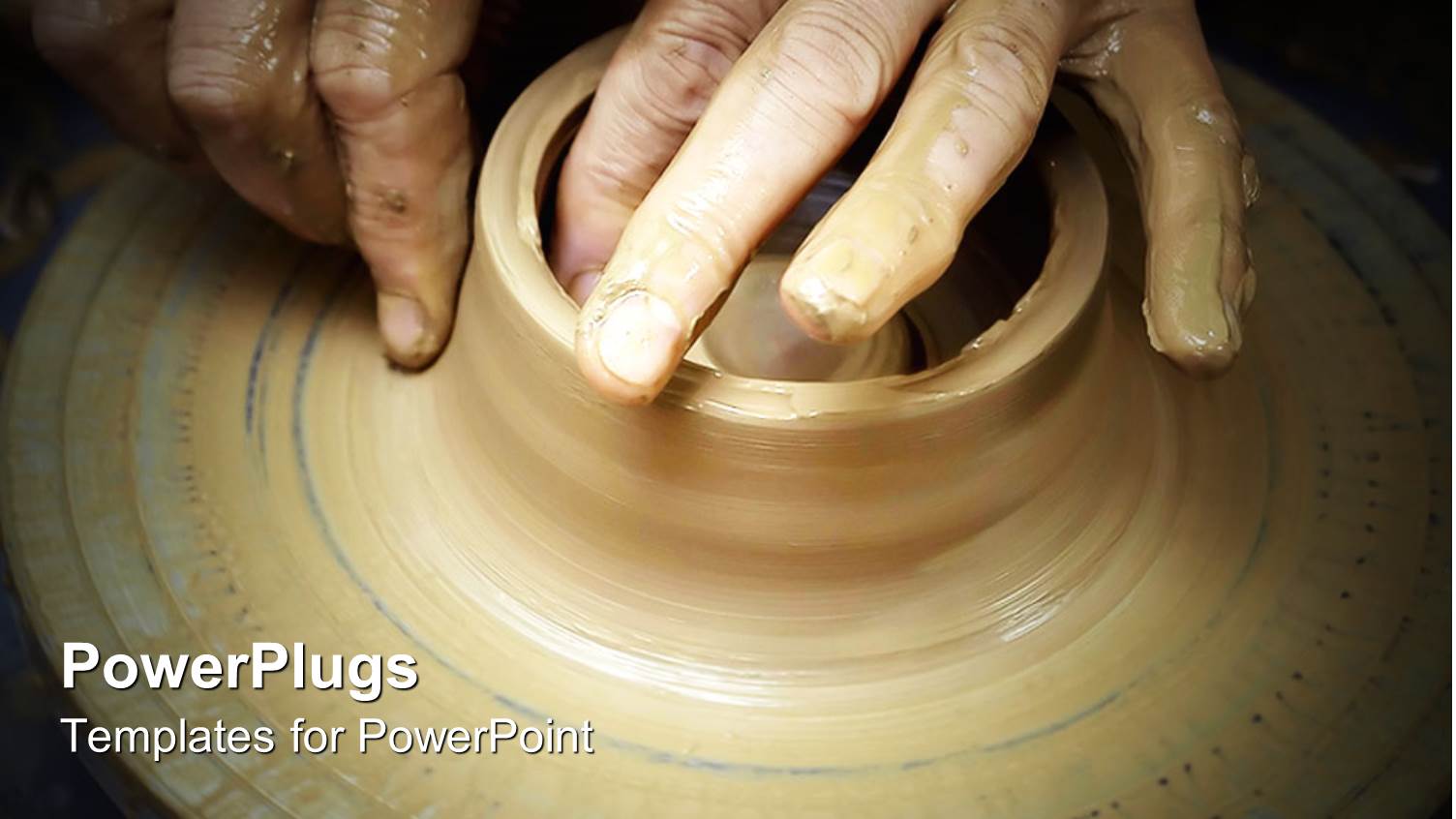 a Person Making Clay Pots with Dark Background