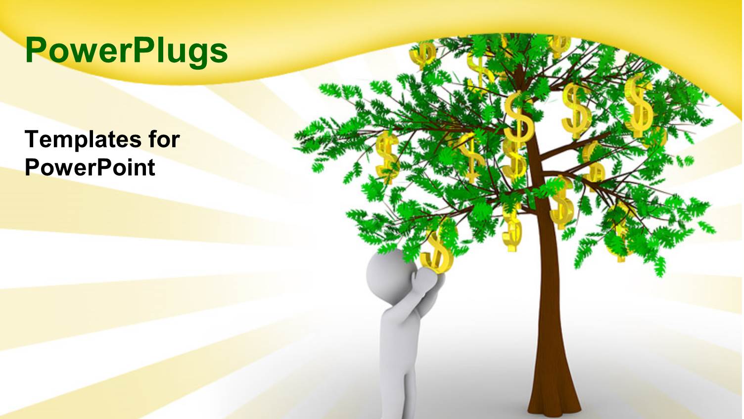 a Person with a Money Tree and Place for Text