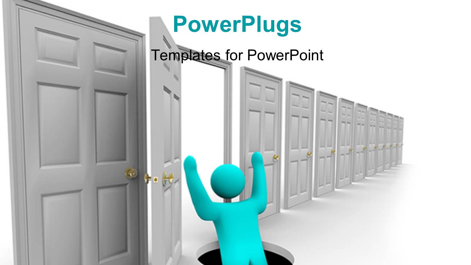 a Person with an Open Door and a Number of Closed Ones