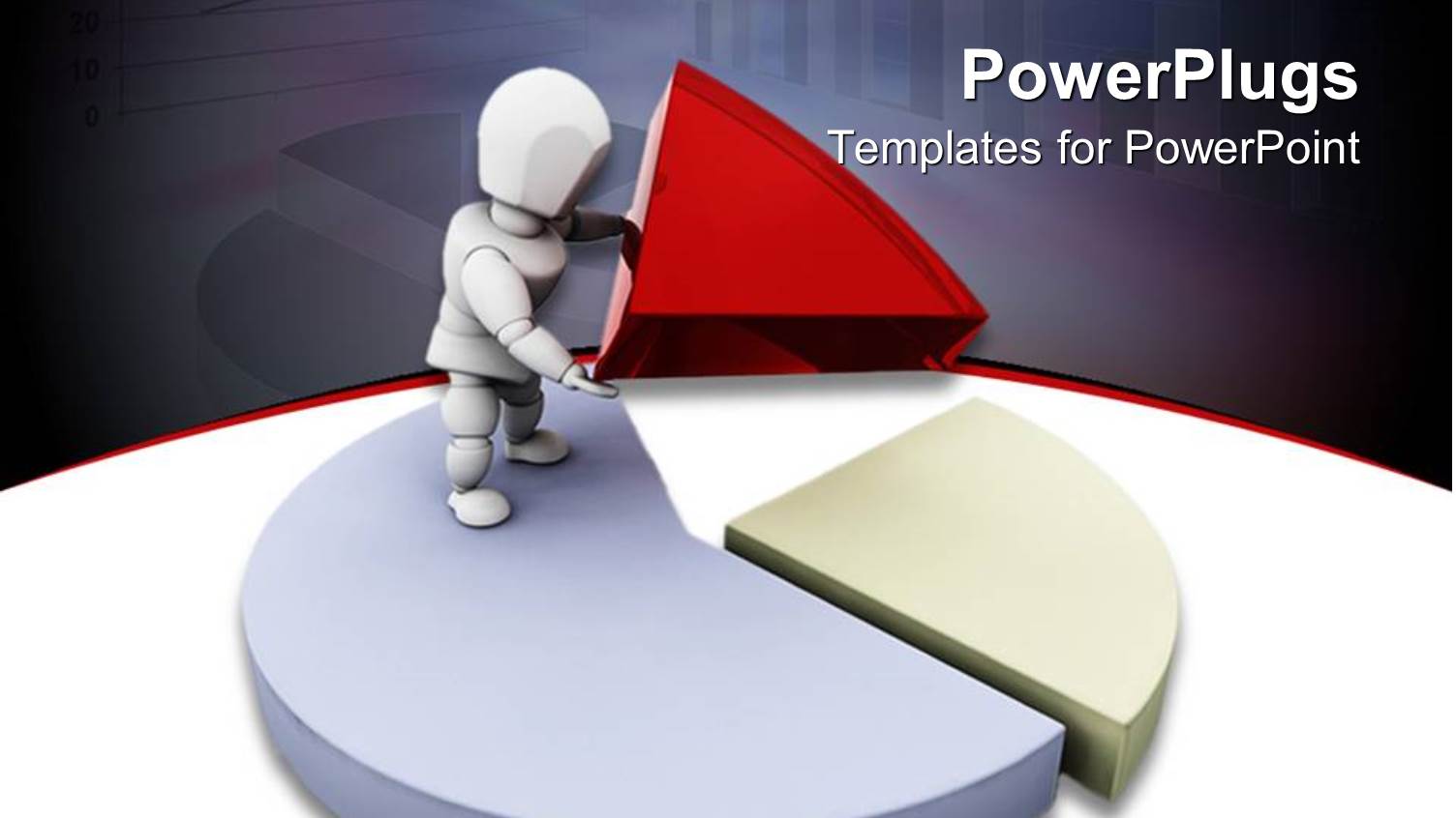 a Person with a Pie Chart and Grayish Background