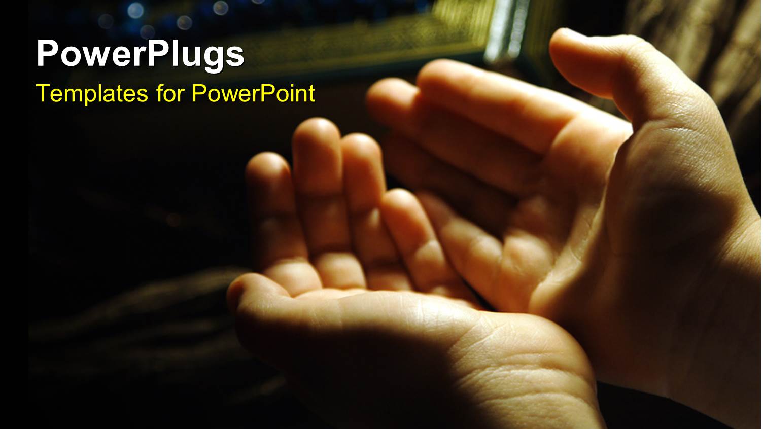 a Person Praying with a Blurred Background and Place for Text