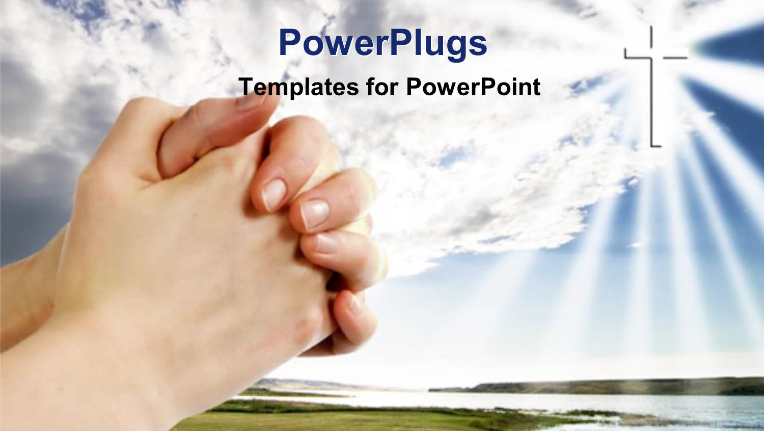 a Person Praying with a Cross in the Background