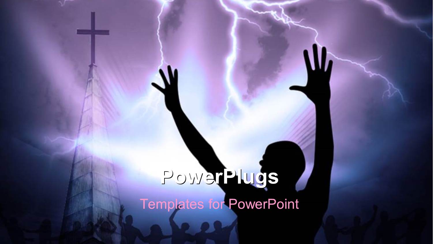 a Person Praying to God with a Cross in the Sky