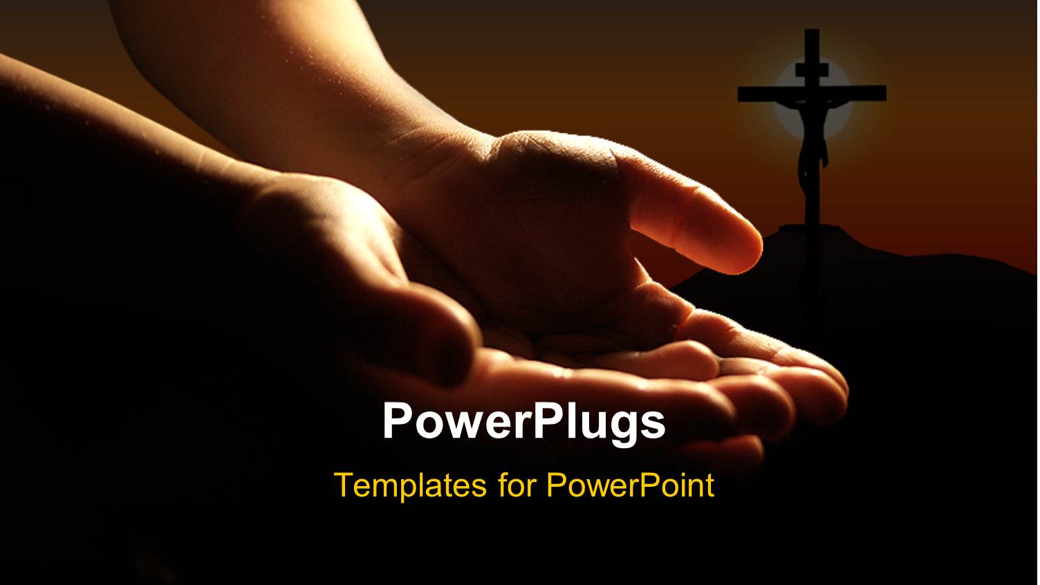 a Person Praying to the God with a Holy Cross in the Background