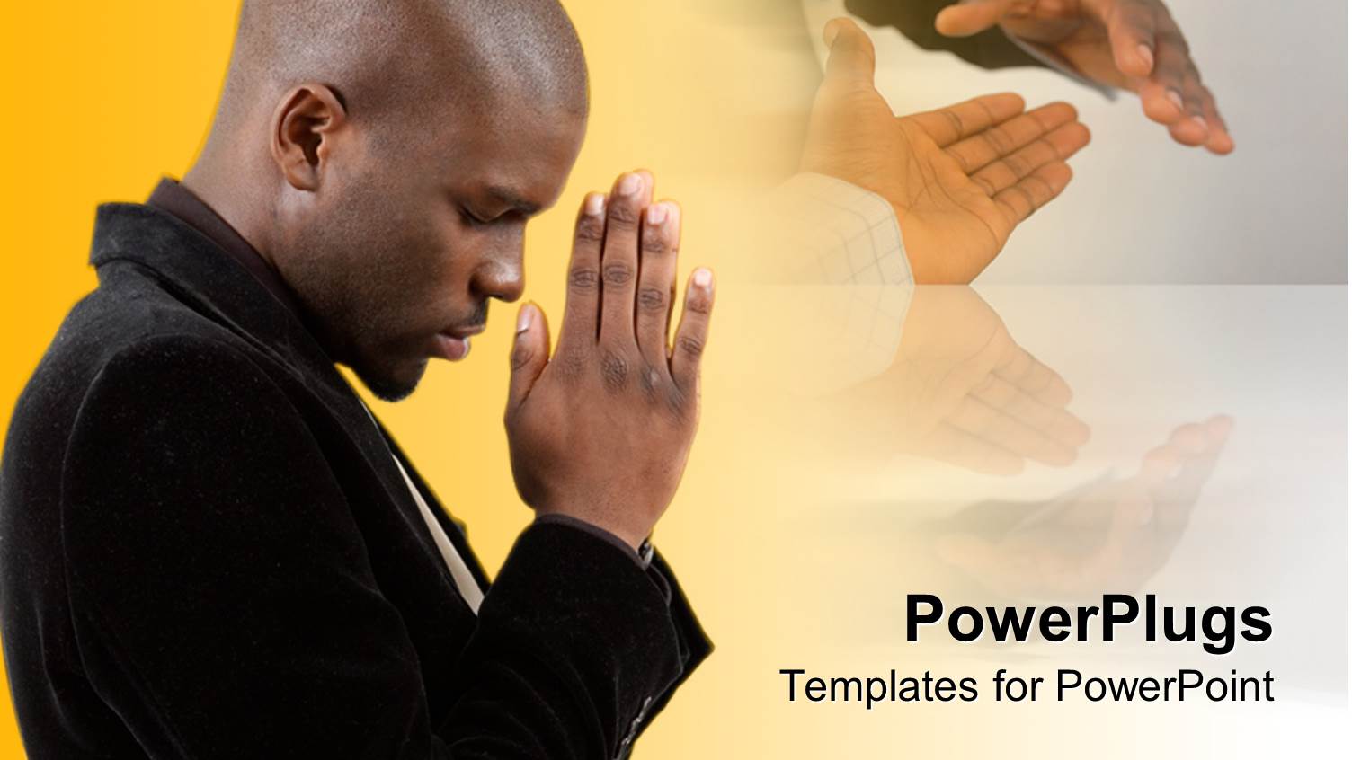 a Person Praying to God with Various Hands in the Background