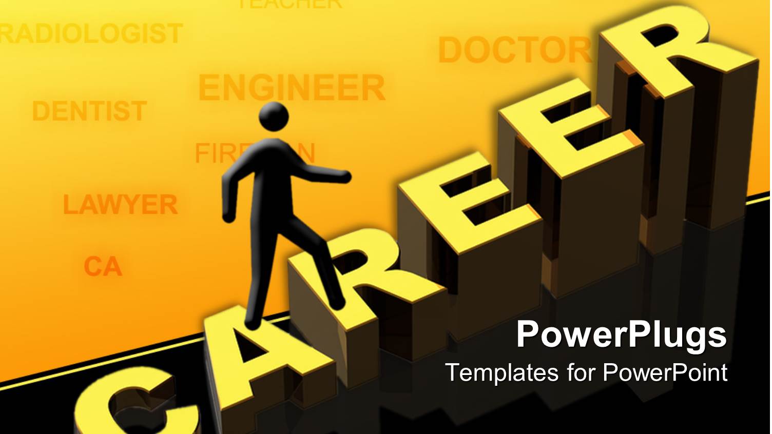 a Person Pursuing his Career and Various Careers in the Background