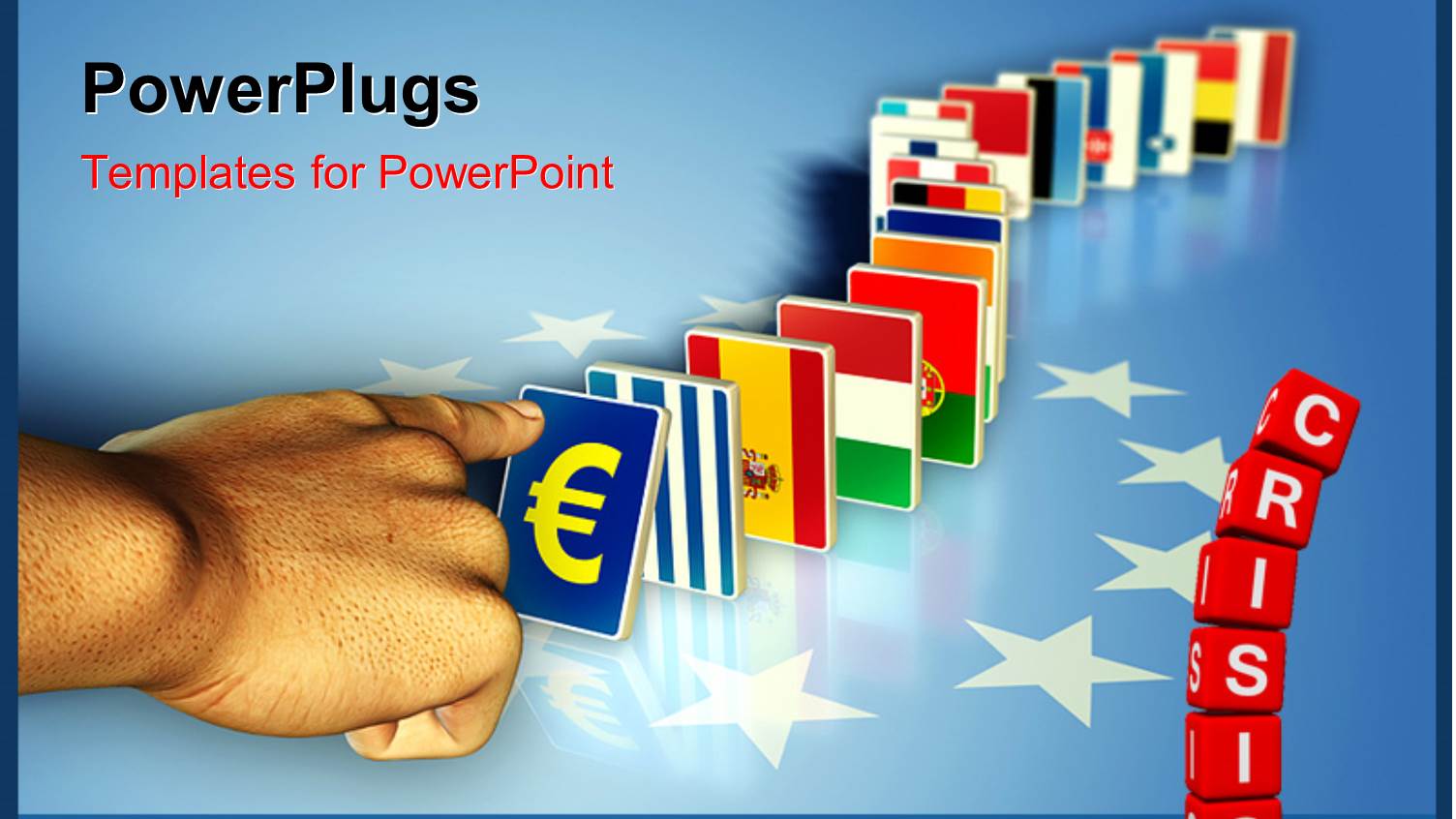 a Person Pushing the Dominos with Various Country Flags