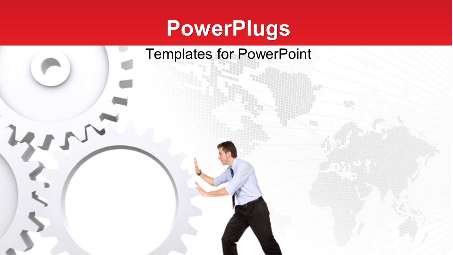 a Person Pushing a Gear with a Map in the Background