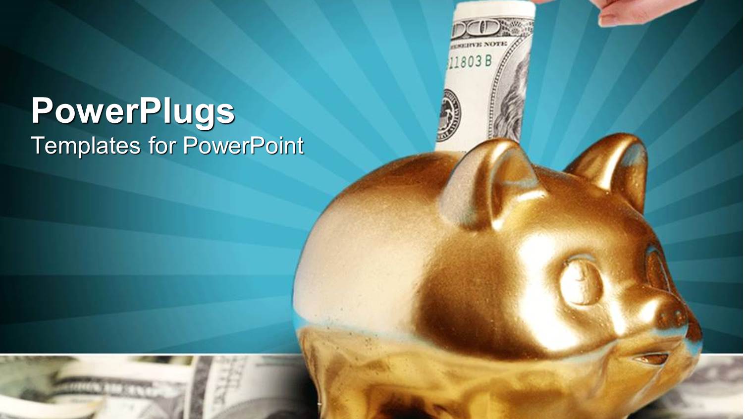 a Person Putting Money into the Piggy Bank