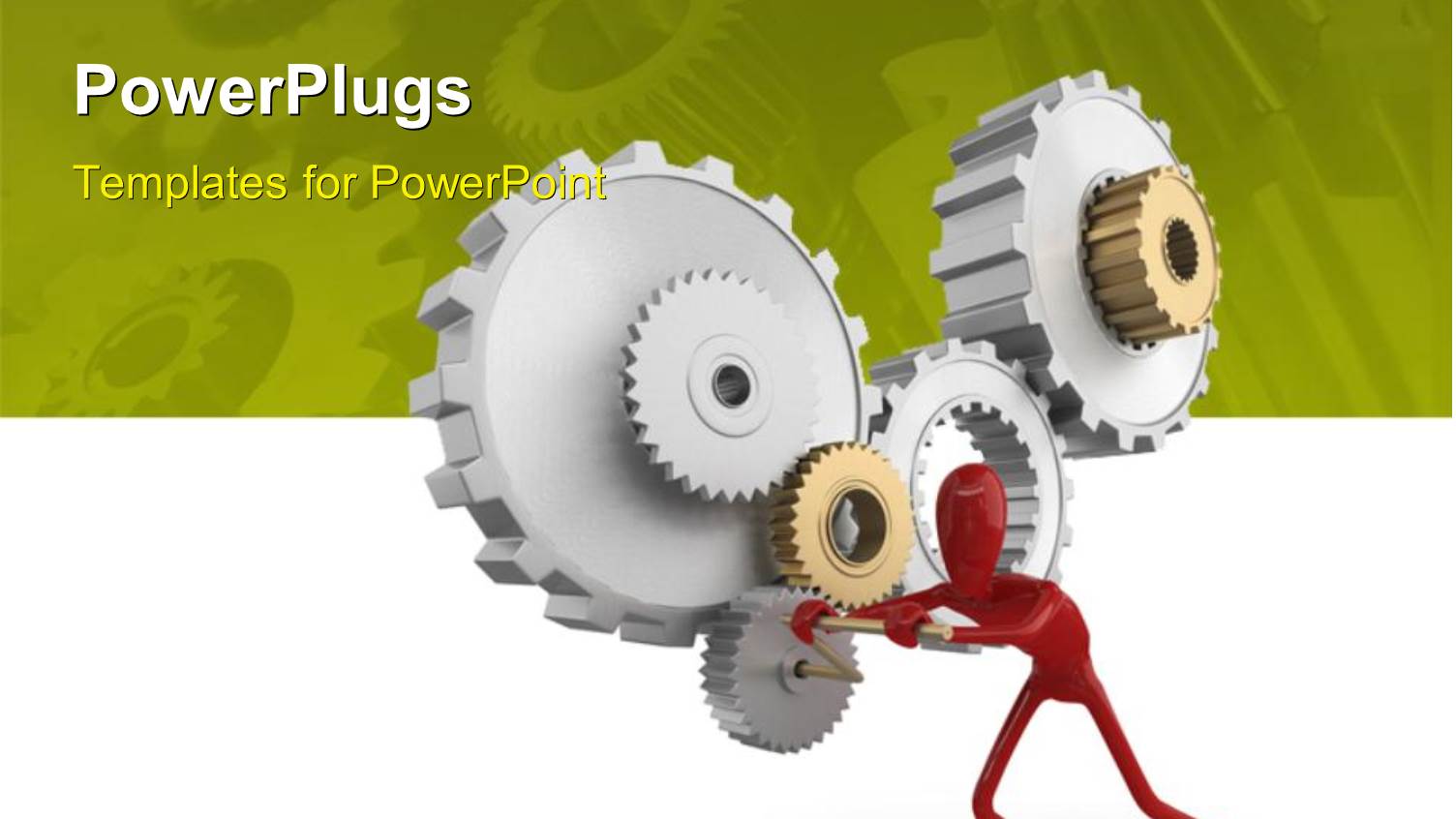 Person in Red Pushing the Gears with Green Color