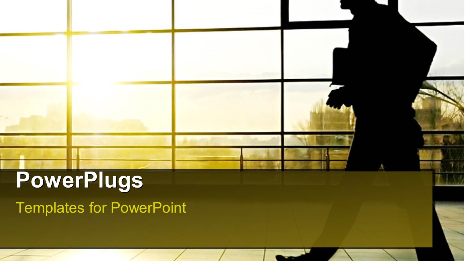 a Person Returning from the Office with Windows in the Background