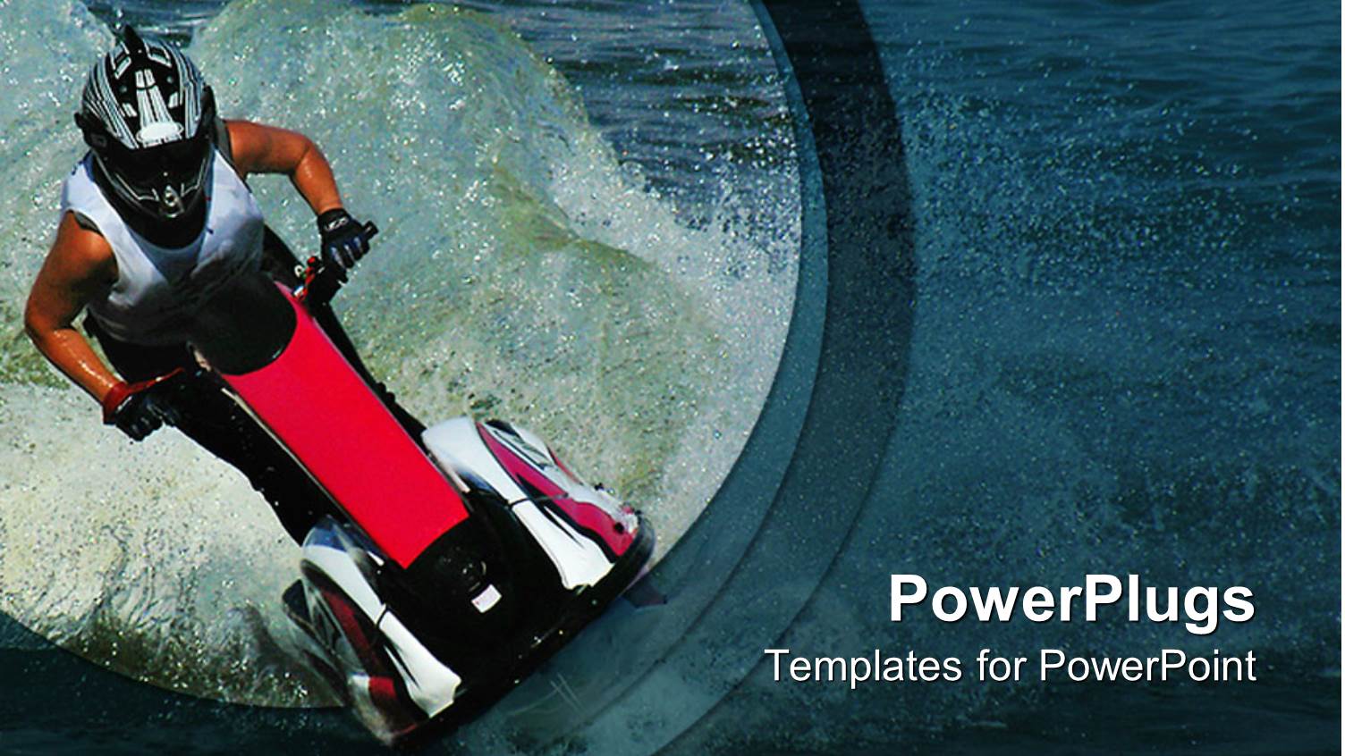 a Person Riding the Jet Ski with Lake in the Background