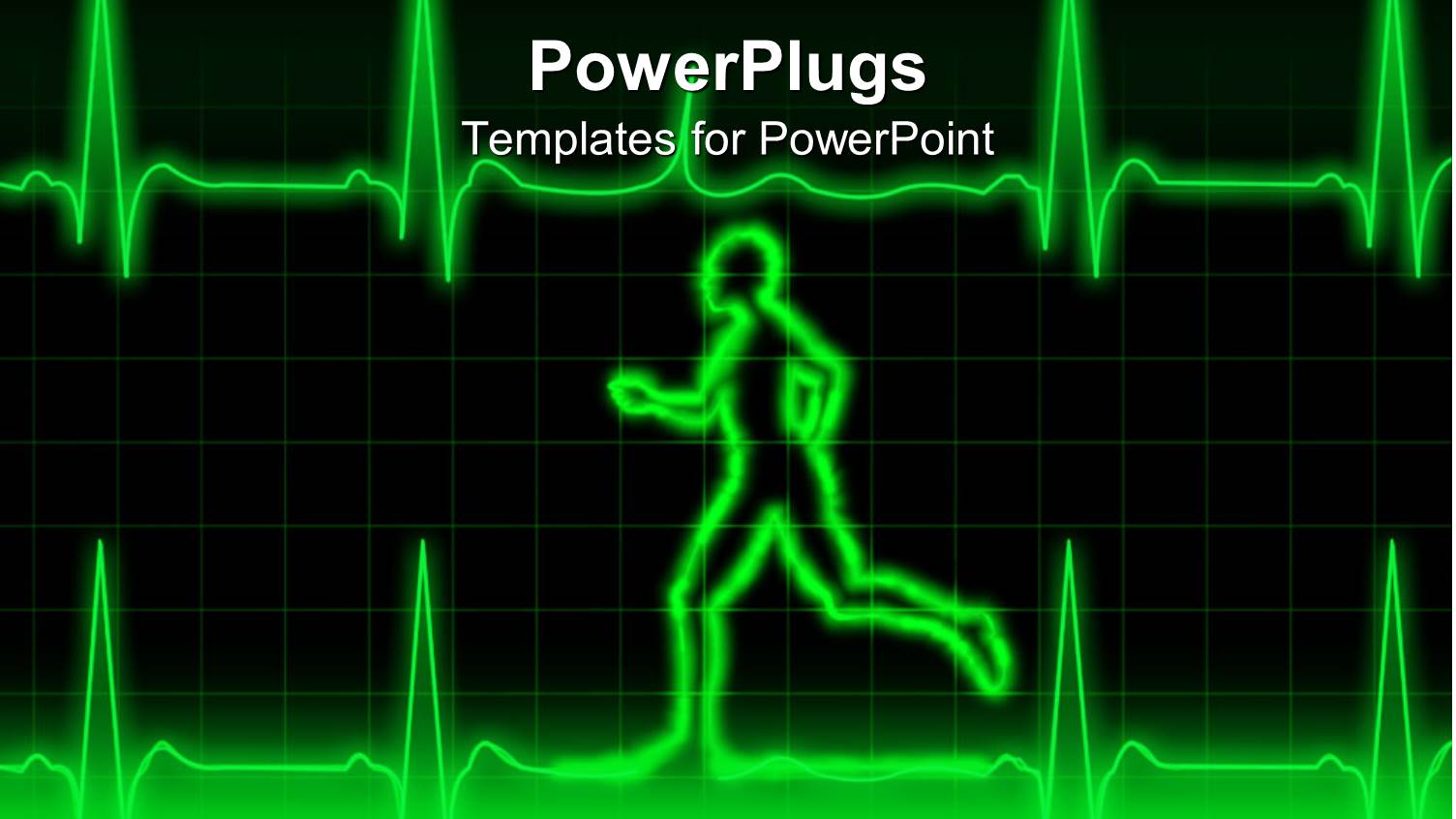 a Person Running Along with a Heartbeat Line and Boxes in the Background