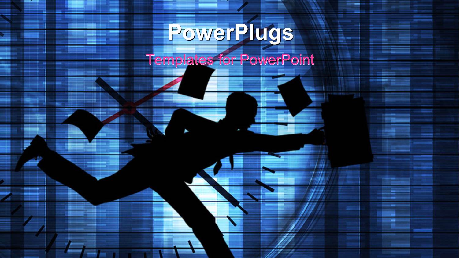 a Person Running on a Clock with Various Papers in Air