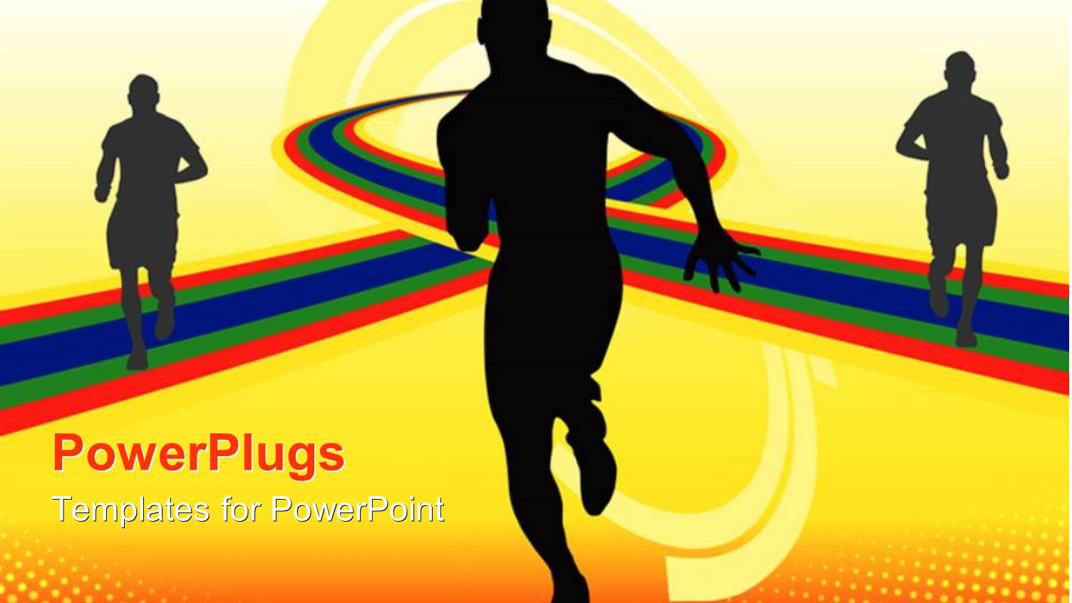 a Person Running with his Shadows in the Background