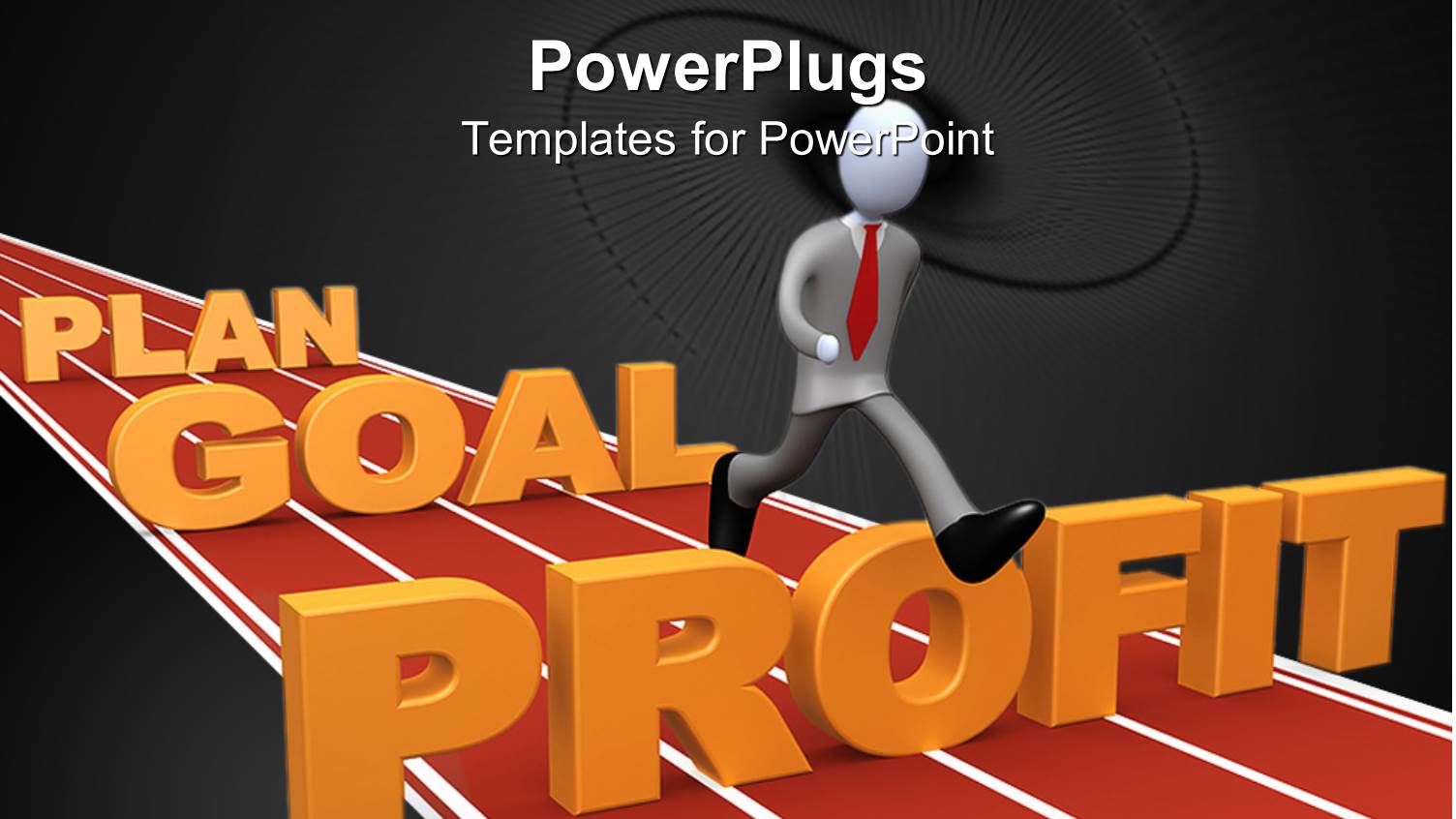 a Person Running on a Track with Plan, Goal and Profit as Hurdles