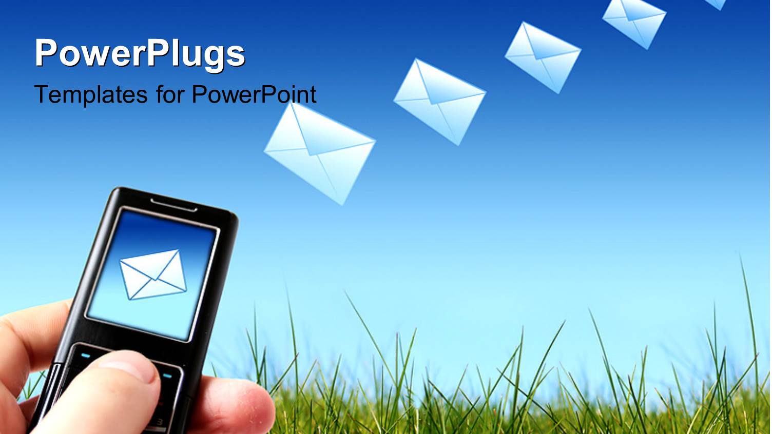 a Person Sending Message Through the Phone with Grass