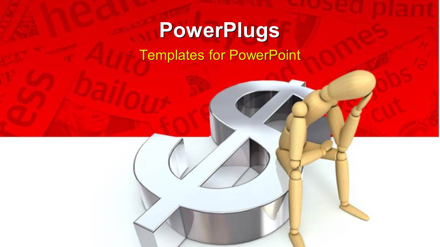 a Person Sitting on a Dollar Sign and Reddish Background